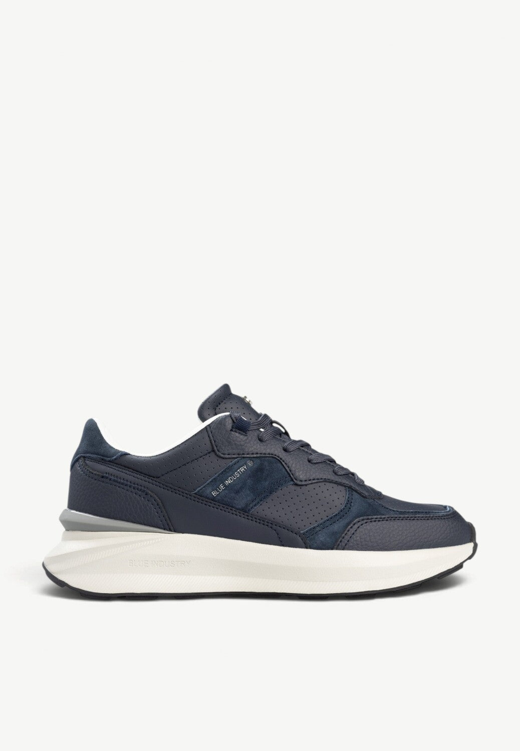 Heren veterschoenen-Blauw leer