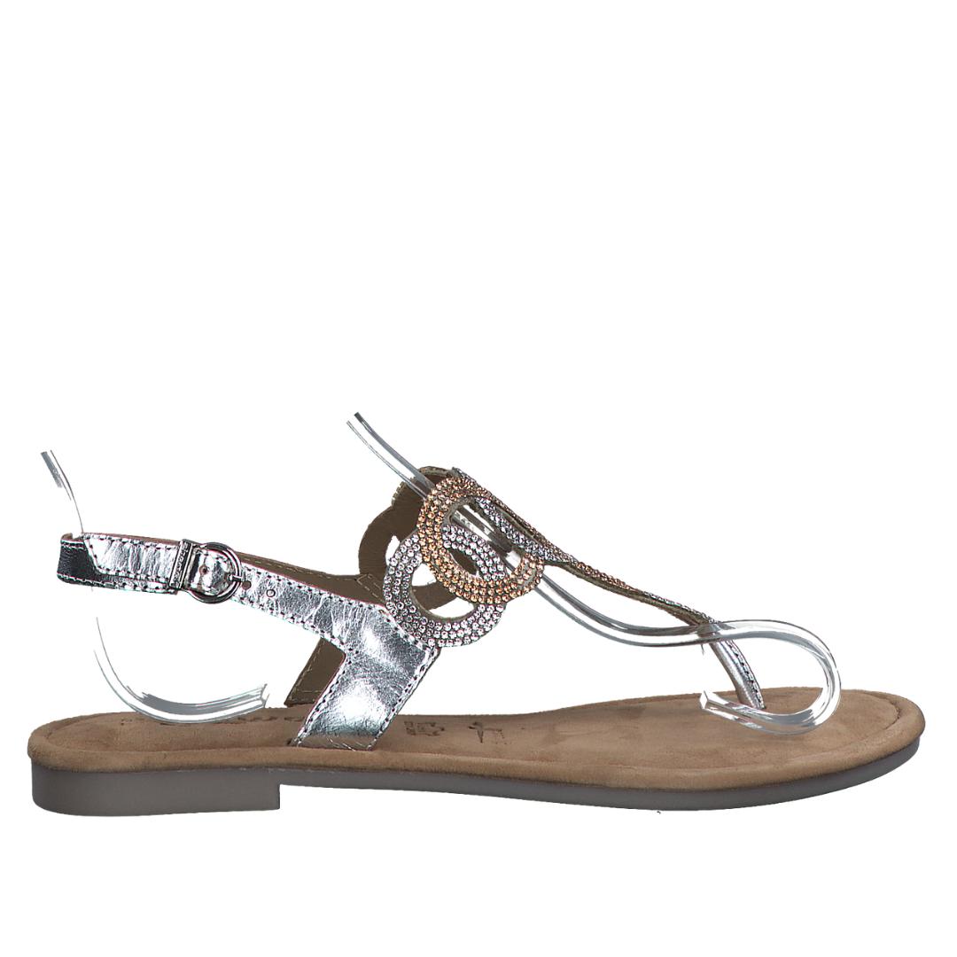 DAMES OPEN SCHOENEN-Zilver combi kleur