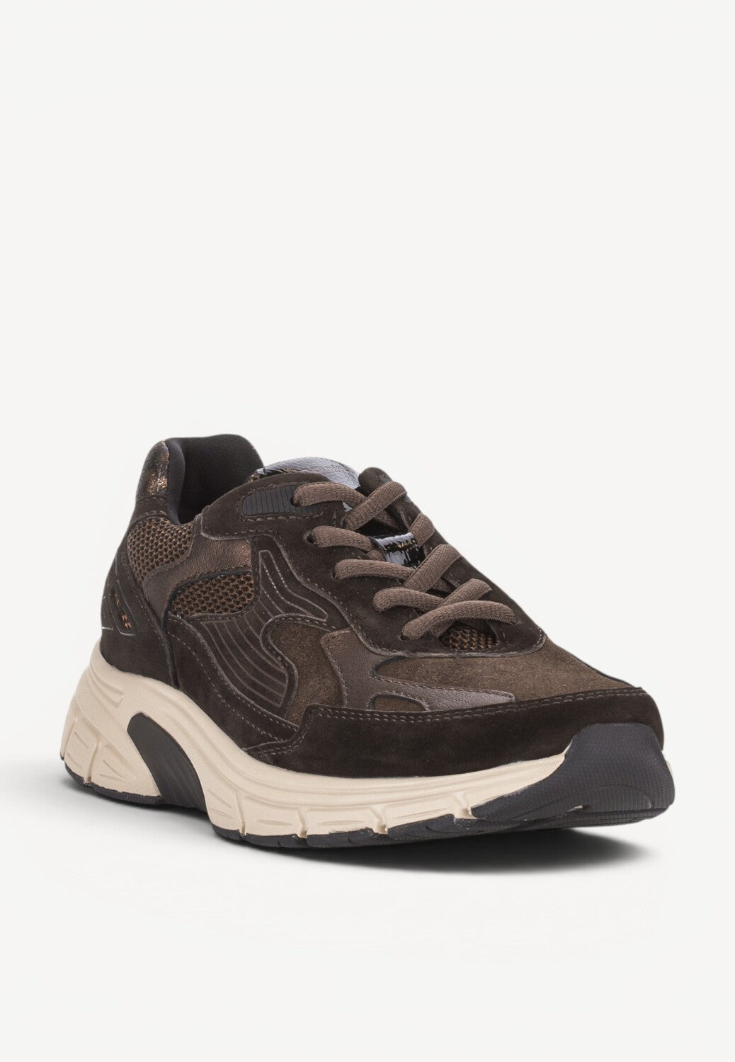 DAMES SPORTIEVE VETERSCHO-Bruin combi kleur