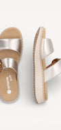 DAMES OPEN SCHOENEN-Goud leer