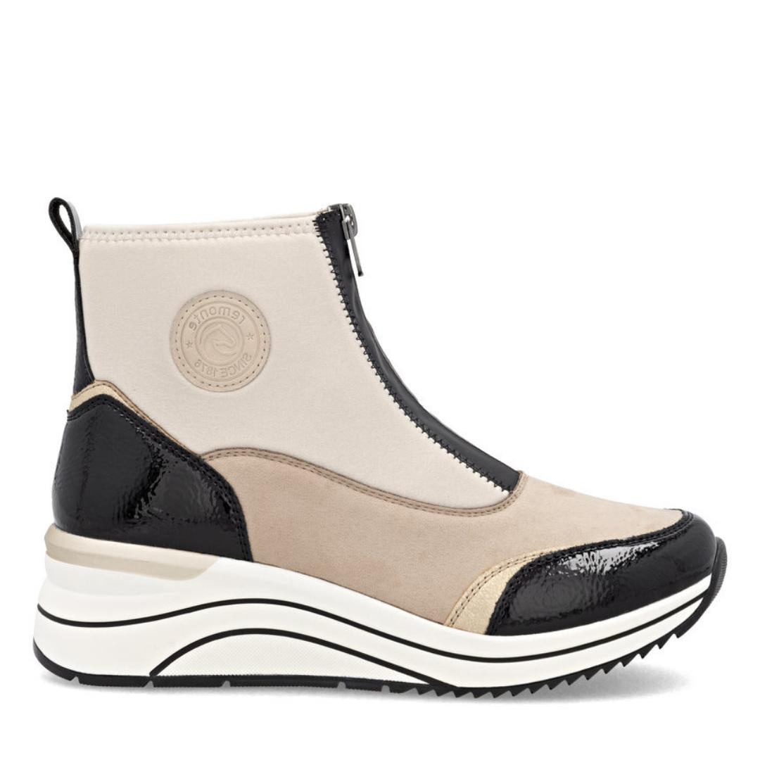 DAMES BOOTS+KORT LAARS-Beige combi kleur