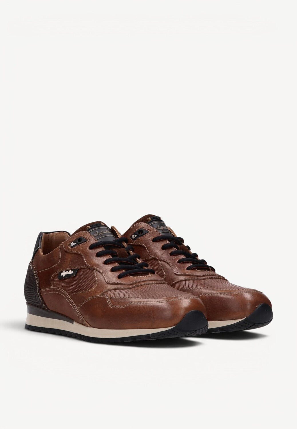 Heren veterschoenen-Bruin leer
