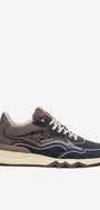 Heren veterschoenen-Blauw leer