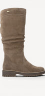 DAMESLAARS LANG/HALFHOOG-Beige suède/nubuck