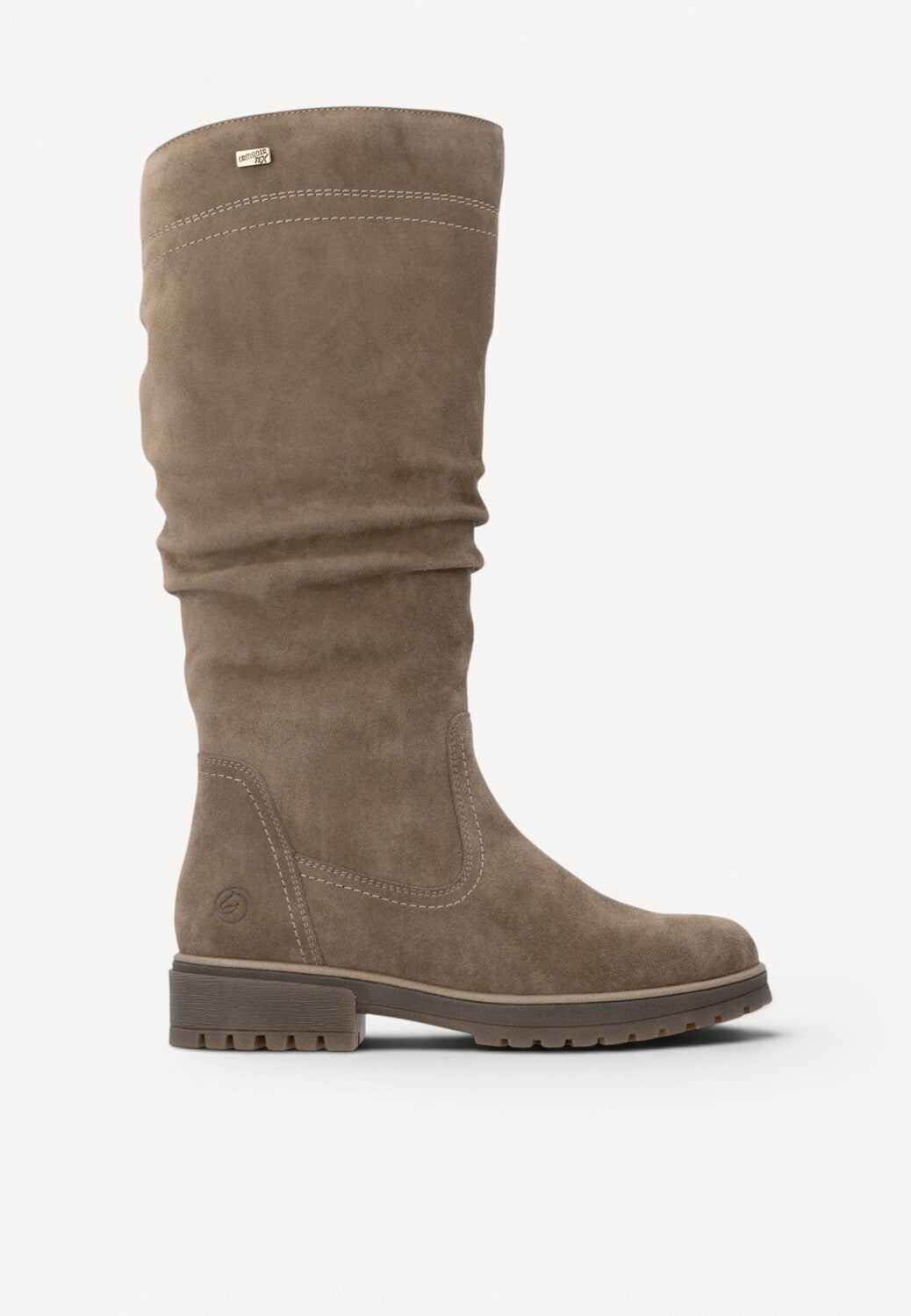 DAMESLAARS LANG/HALFHOOG-Beige suède/nubuck