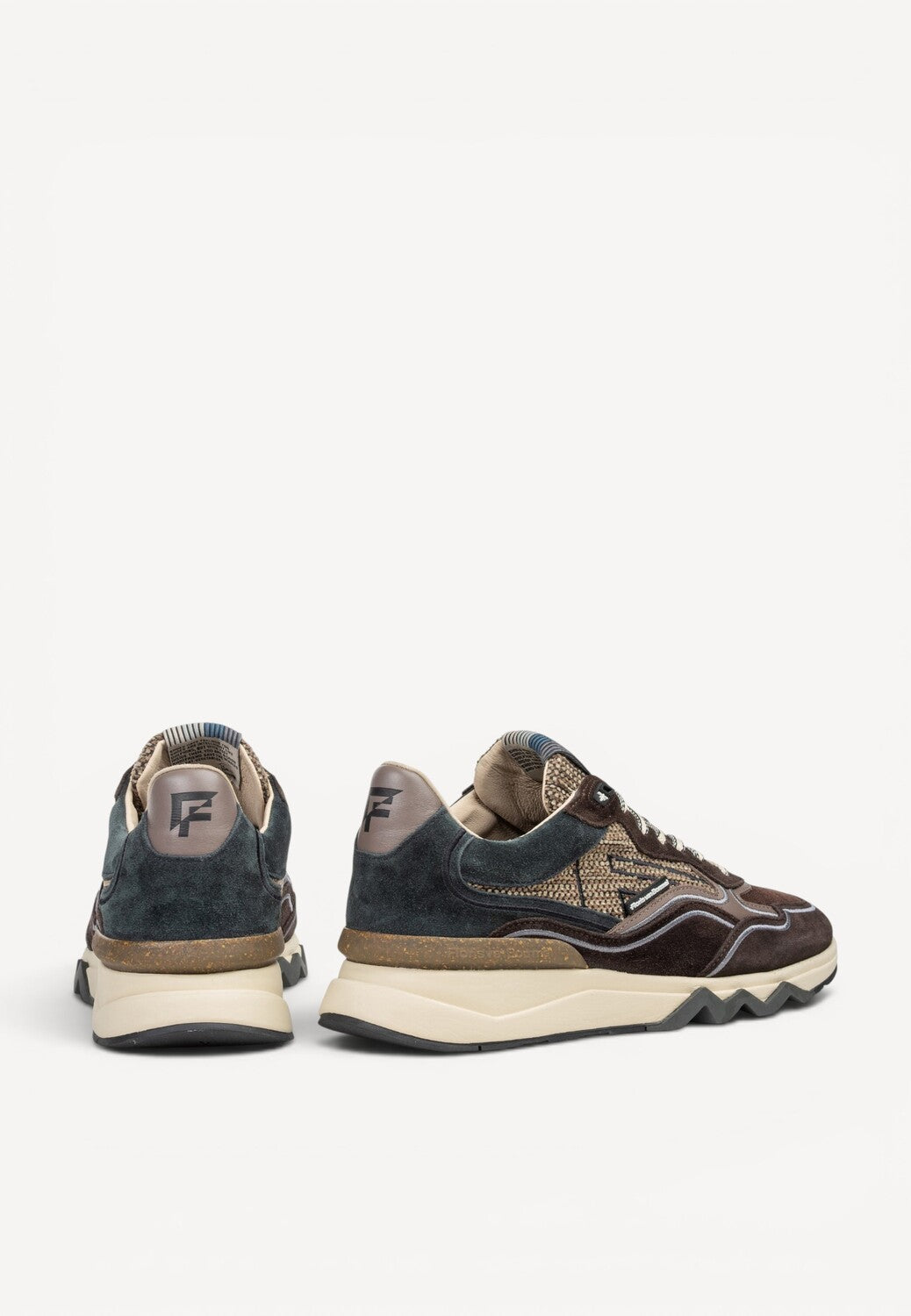 Heren veterschoenen-Bruin combi kleur