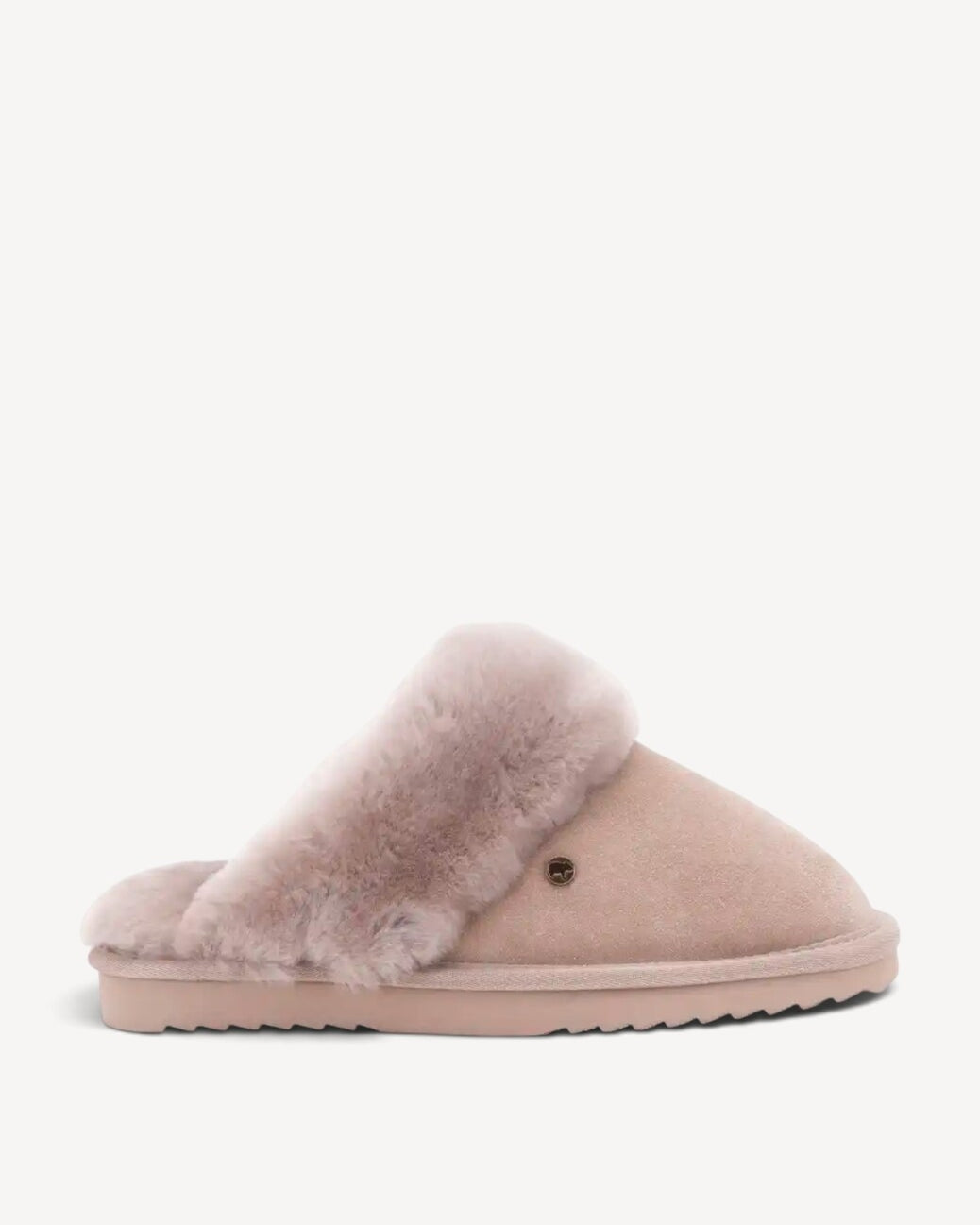 Dames dichte pantoffels-Beige suède/nubuck