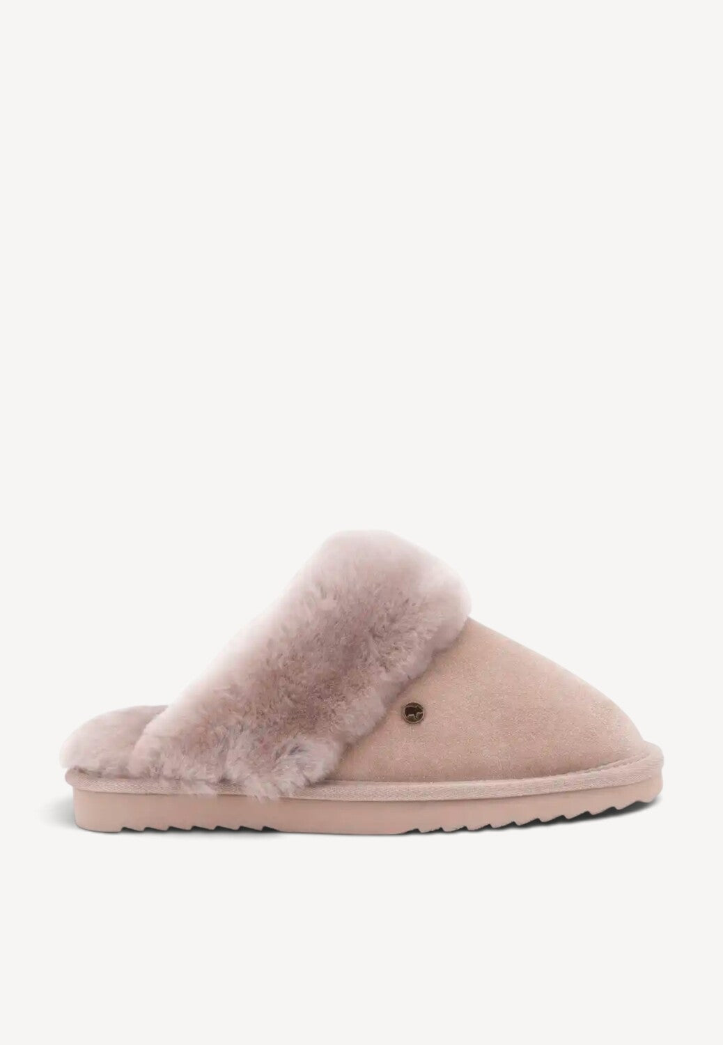 Dames dichte pantoffels-Beige suède/nubuck