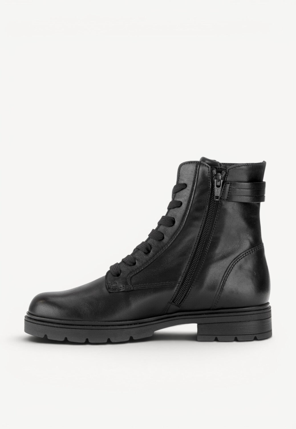 DAMES BOOTS+KORT LAARS-Zwart leer