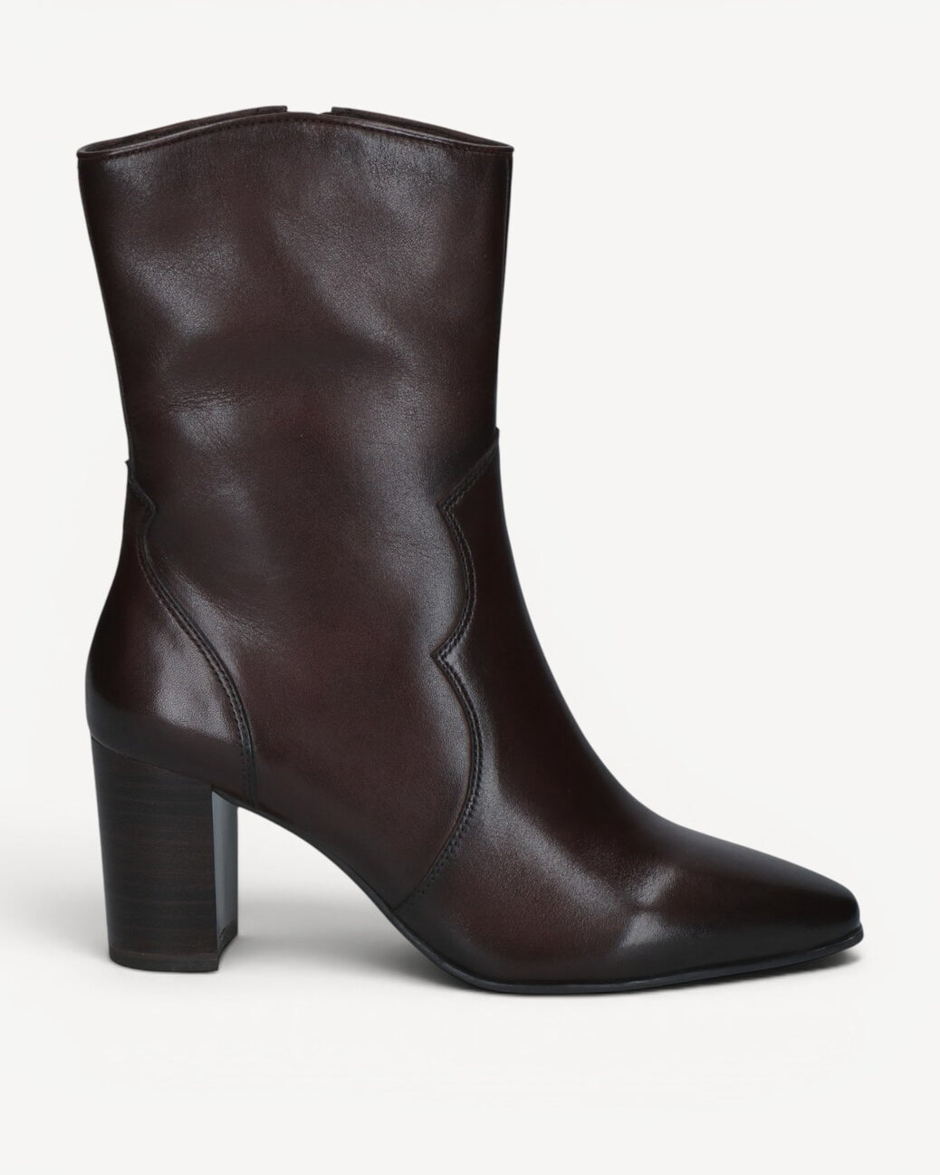 DAMES BOOTS+KORT LAARS-Bruin leer