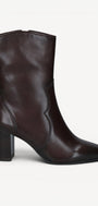 DAMES BOOTS+KORT LAARS-Bruin leer