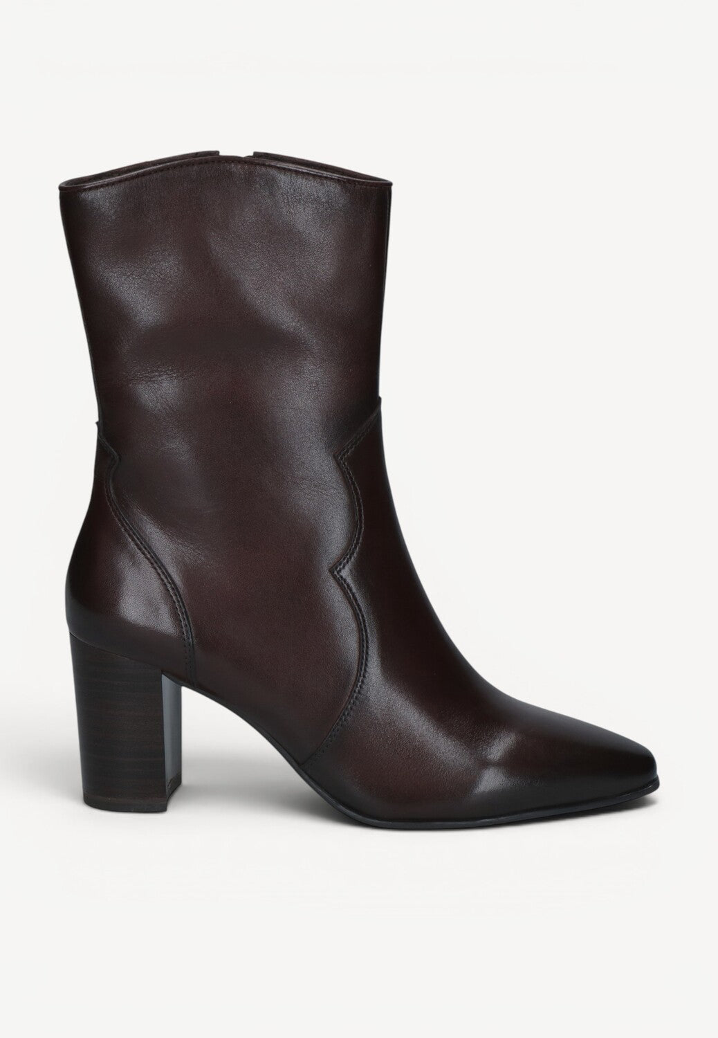 DAMES BOOTS+KORT LAARS-Bruin leer