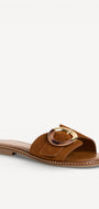 DAMES OPEN SCHOENEN-Bruin suède
