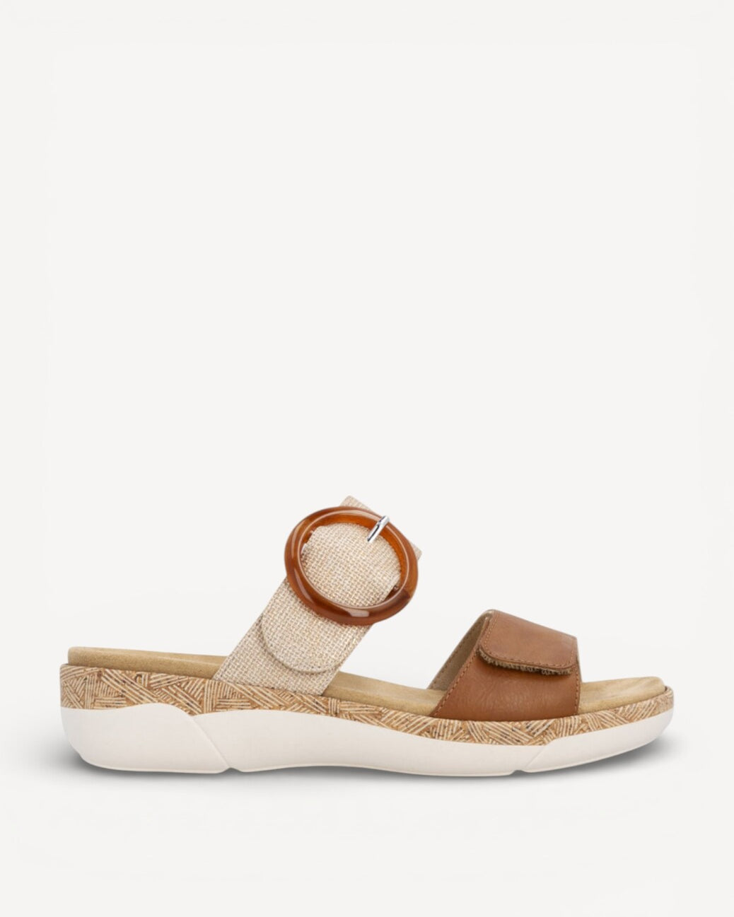 DAMES OPEN SCHOENEN-Bruin combi kleur