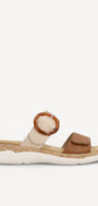 DAMES OPEN SCHOENEN-Bruin combi kleur