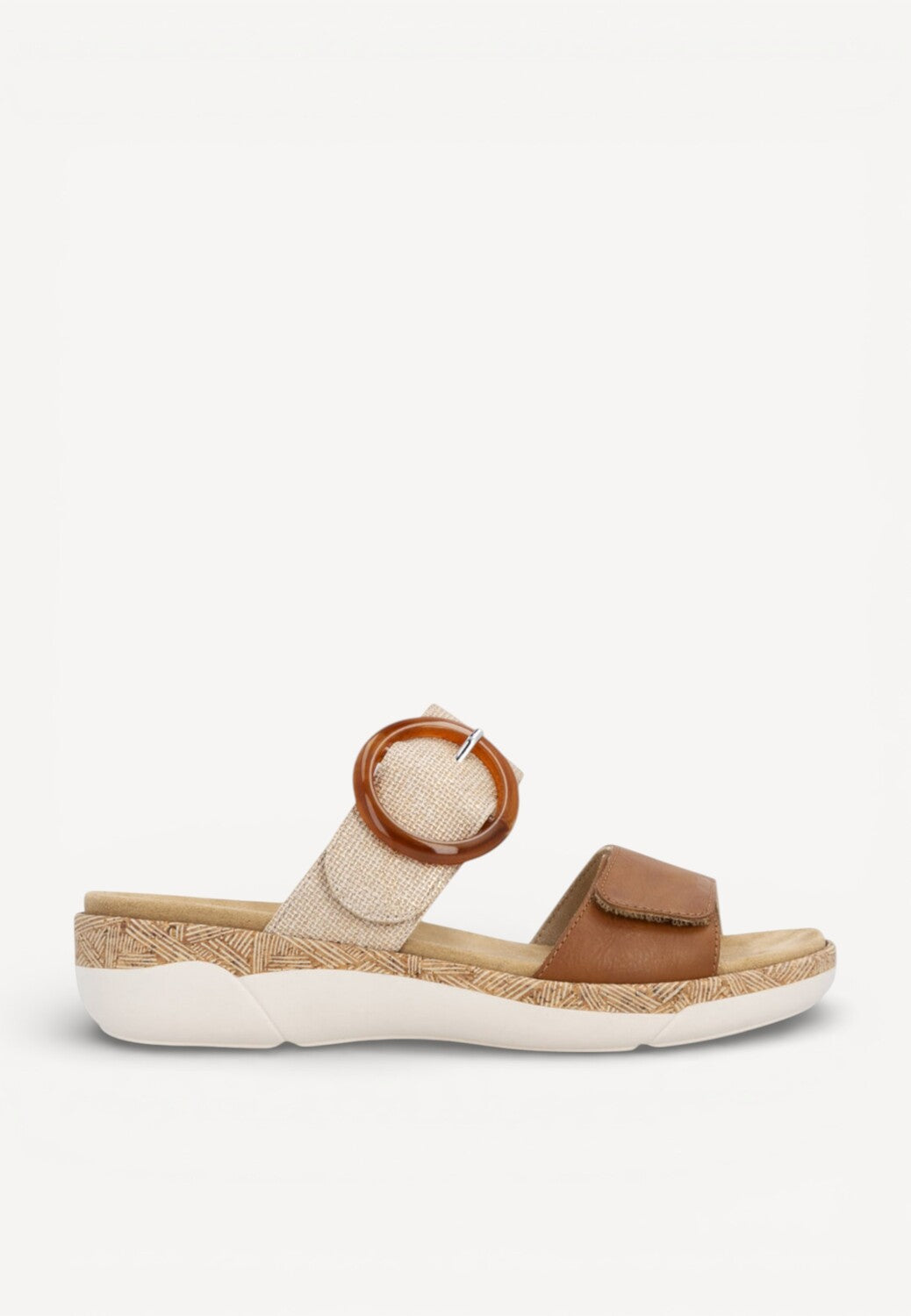 DAMES OPEN SCHOENEN-Bruin combi kleur