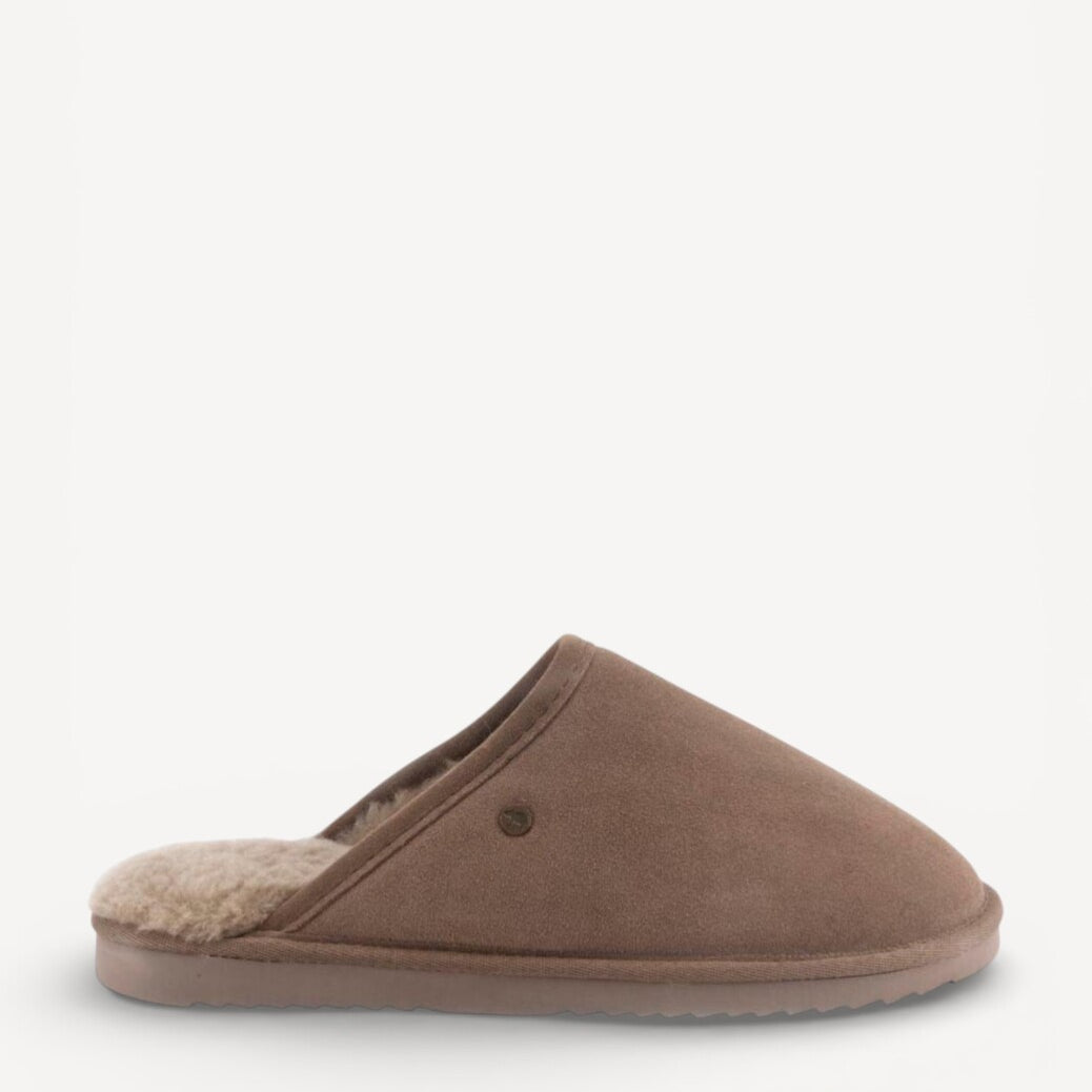 Heren muil pantoffels-Bruin suède