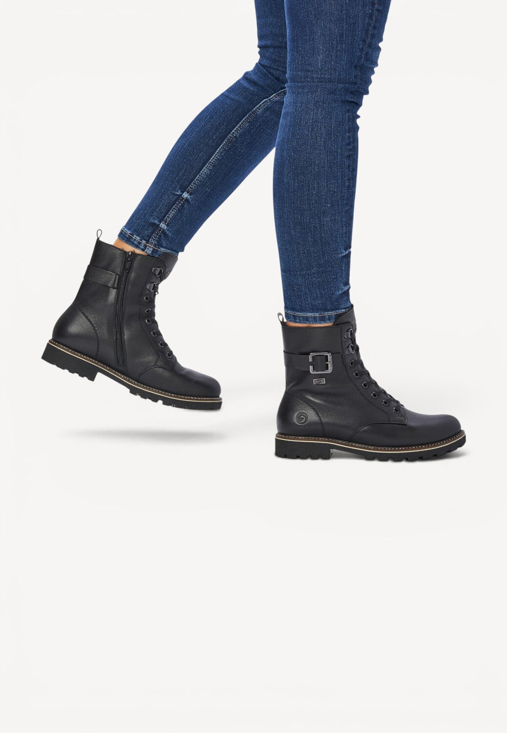 DAMES BOOTS+KORT LAARS-Zwart leer