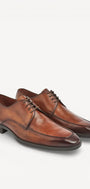 Heren veterschoenen-Bruin leer