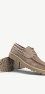 Heren veterschoenen-Beige suède/nubuck