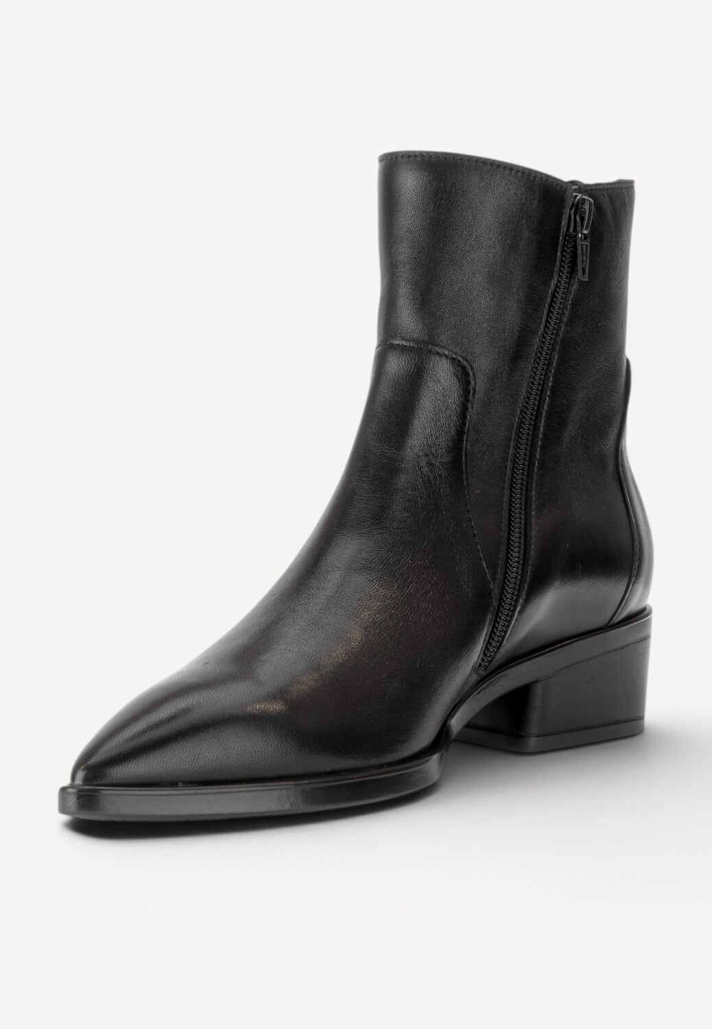 DAMES BOOTS+KORT LAARS-Zwart leer