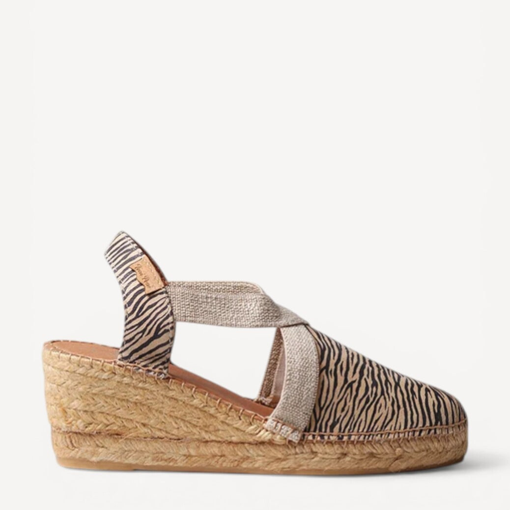 MUIL +SLINGBACK-Beige combi kleur
