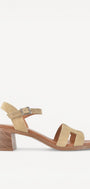 DAMES OPEN SCHOENEN-Beige suède/nubuck