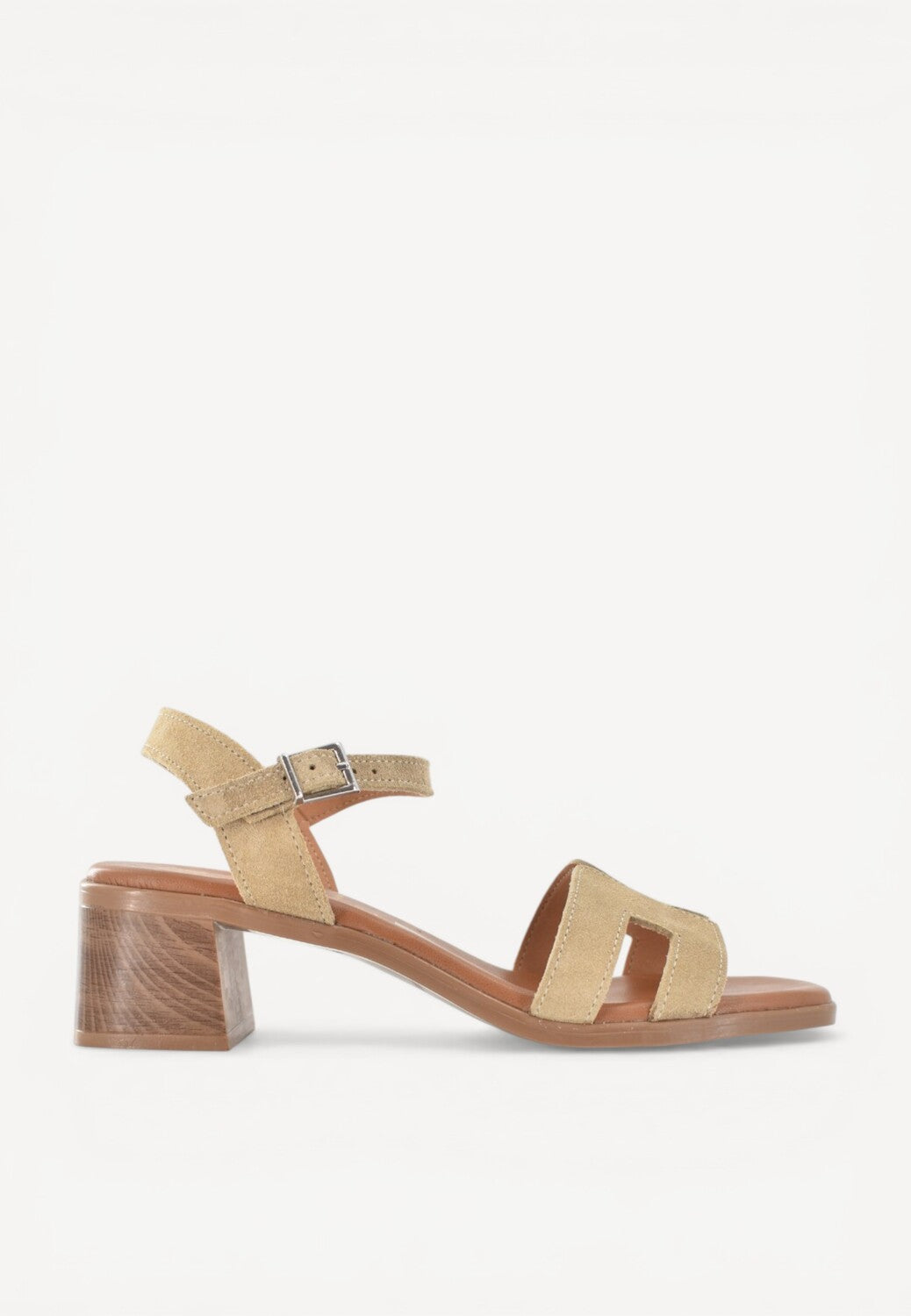 DAMES OPEN SCHOENEN-Beige suède/nubuck