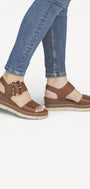 DAMES OPEN SCHOENEN-Bruin leer
