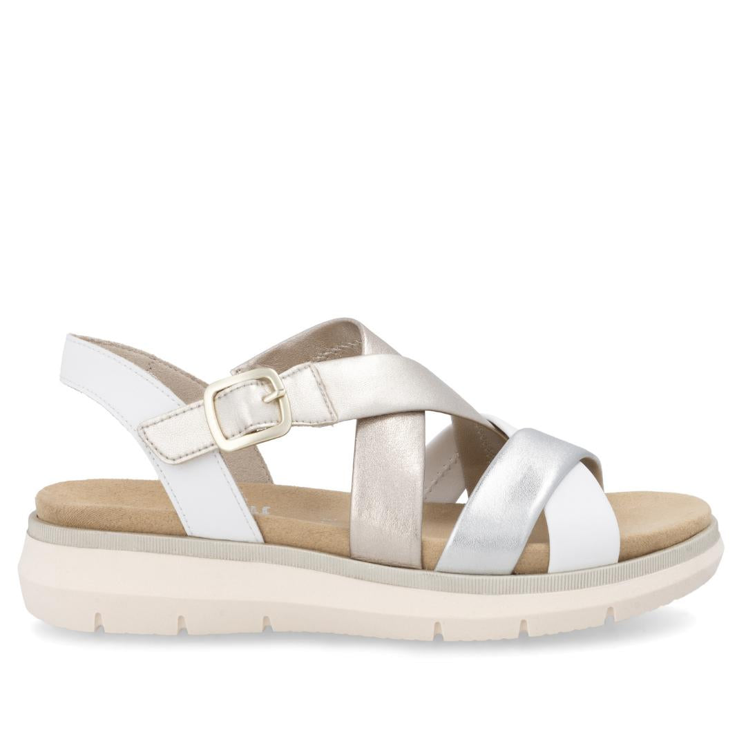 DAMES OPEN SCHOENEN-Zilver combi kleur