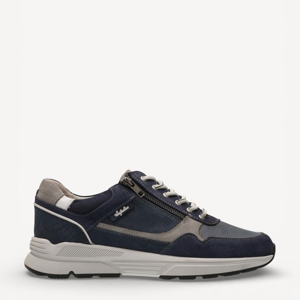 Heren veterschoenen-Blauw combi kleur