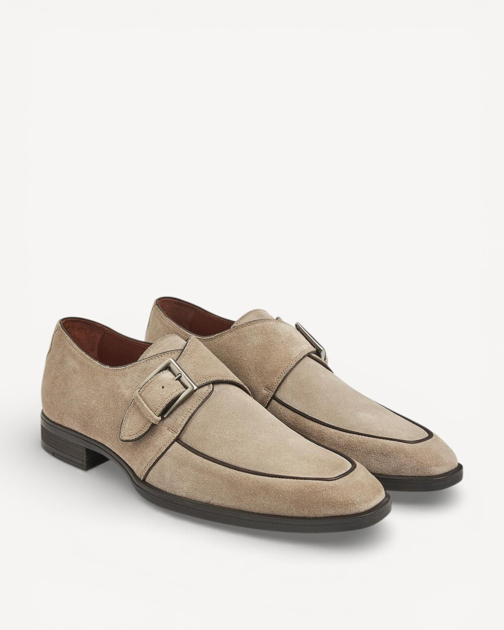 Heren veterschoenen-Beige suède/nubuck