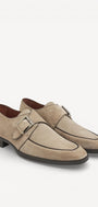 Heren veterschoenen-Beige suède/nubuck