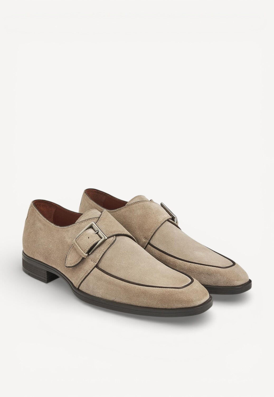 Heren veterschoenen-Beige suède/nubuck