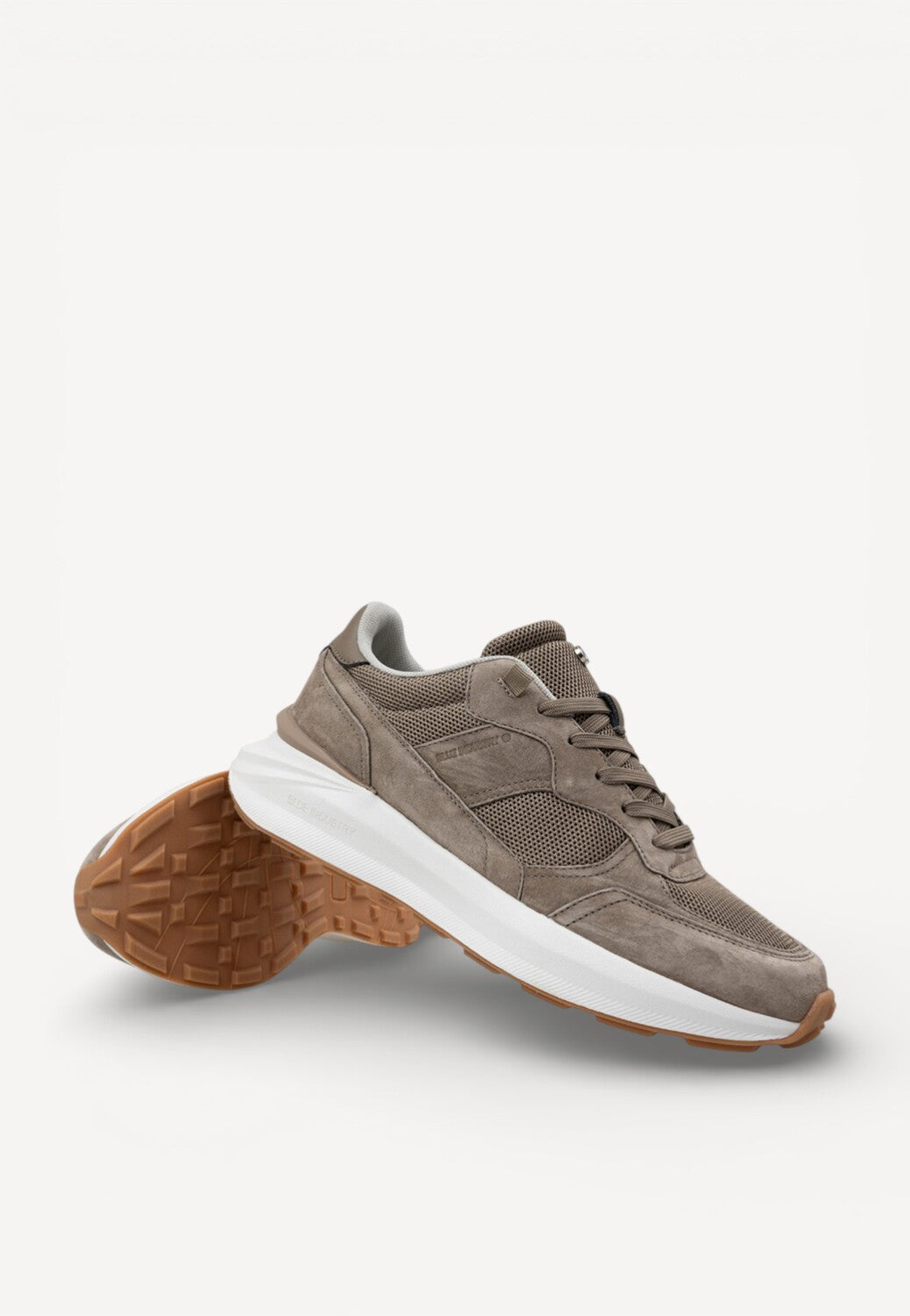 Heren veterschoenen-Beige suède/nubuck