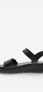 DAMES OPEN SCHOENEN-Zwart leer
