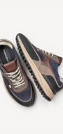 Heren veterschoenen-Blauw combi kleur