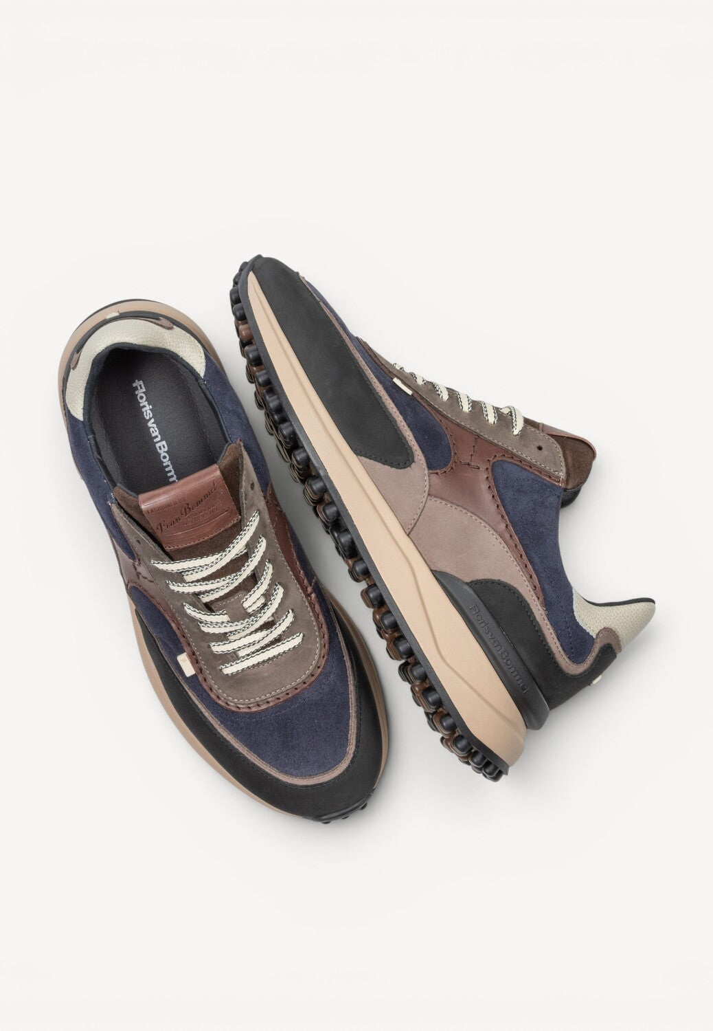 Heren veterschoenen-Blauw combi kleur
