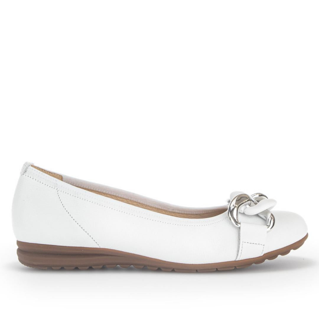 BALLERINAS + PUMPS-Wit leer