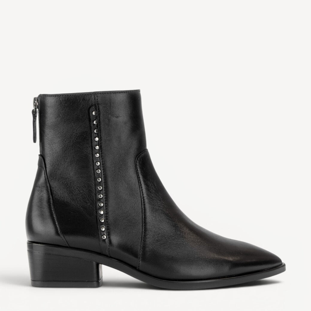 DAMES BOOTS+KORT LAARS-Zwart leer