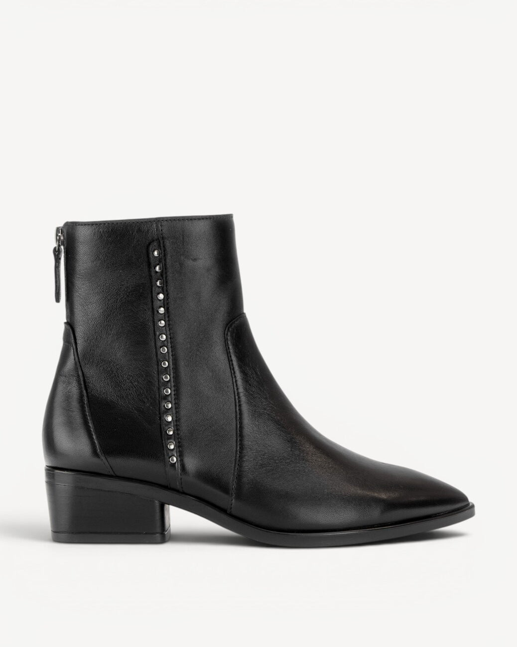 DAMES BOOTS+KORT LAARS-Zwart leer