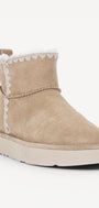 DAMES BOOTS+KORT LAARS-Beige suède/nubuck