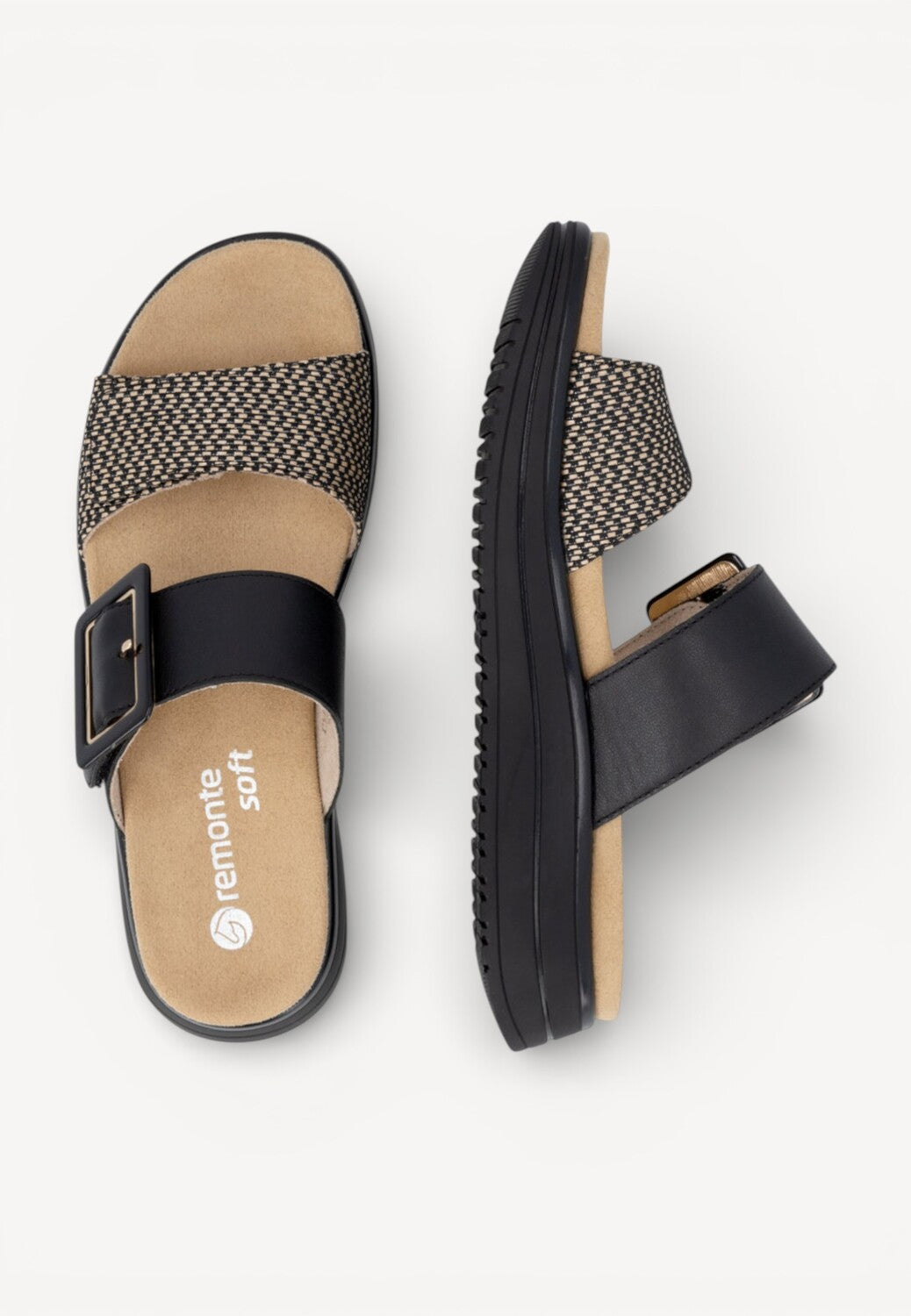 DAMES OPEN SCHOENEN-Zwart leer