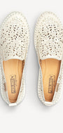 DAMES INSTAPSCHOENEN-Wit leer