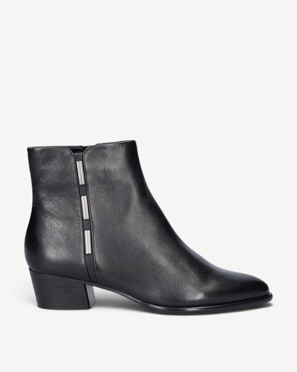 DAMES BOOTS+KORT LAARS-Zwart leer