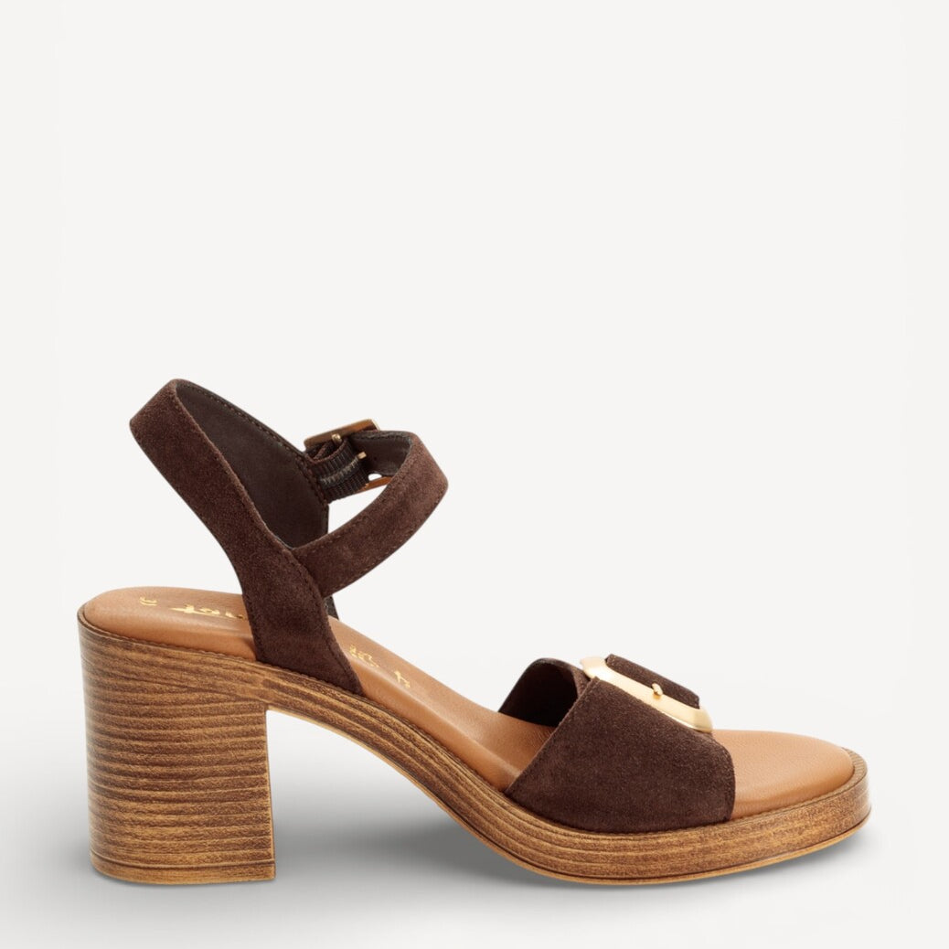 DAMES OPEN SCHOENEN-Bruin suède