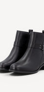 DAMES BOOTS+KORT LAARS-Zwart leer