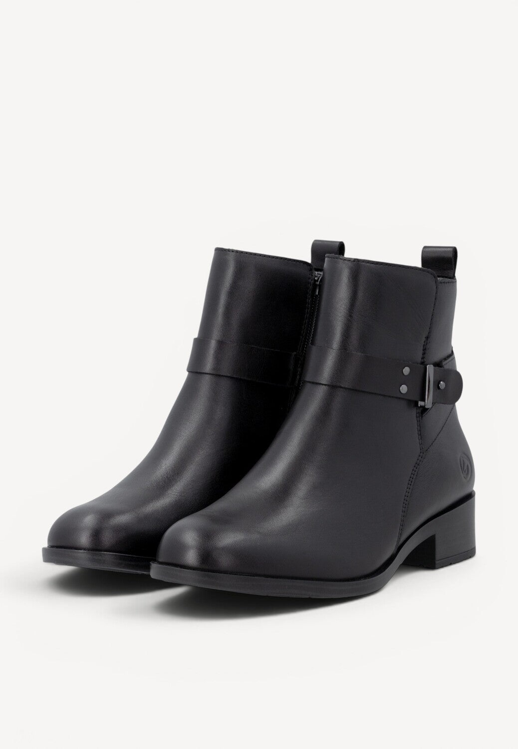 DAMES BOOTS+KORT LAARS-Zwart leer
