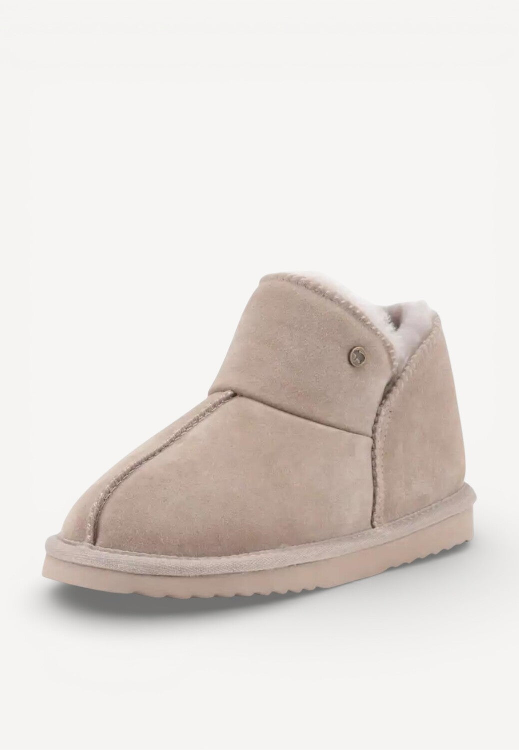 Dames dichte pantoffels-Beige suède/nubuck