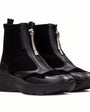 DAMES BOOTS+KORT LAARS-Zwart leer